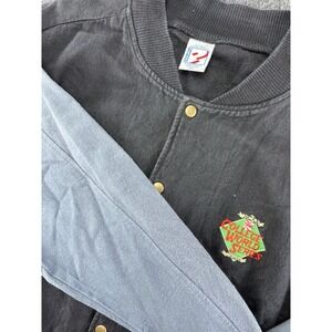 Vintage College World Series Varsity Jacket USA Made Cotton Black XL